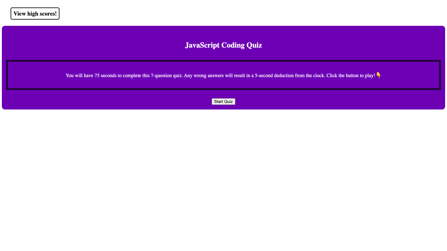 javascript quiz application